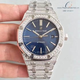 Audemars Piguet Royal Oak Blue Full Diamond Fake 1-1 Siêu Cấp