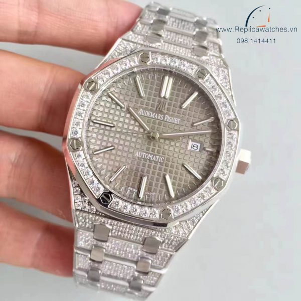 Audemars Piguet Royal Oak Grey Full Diamond Fake 1-1 Cao Cấp