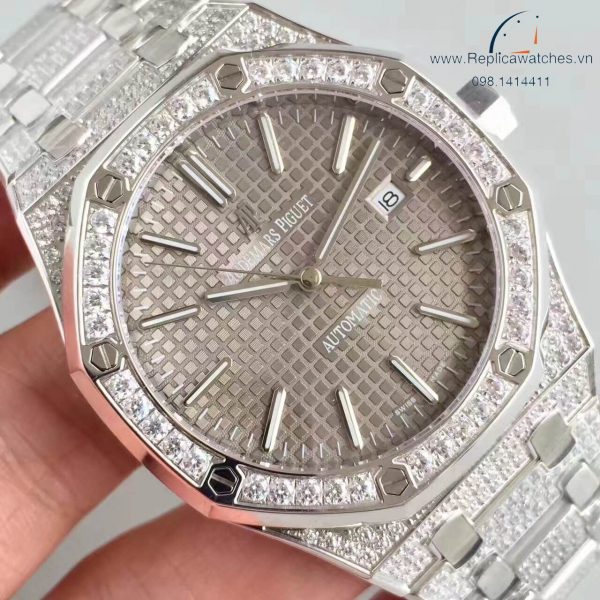 Audemars Piguet Royal Oak Grey Full Diamond Fake 1-1 Cao Cấp