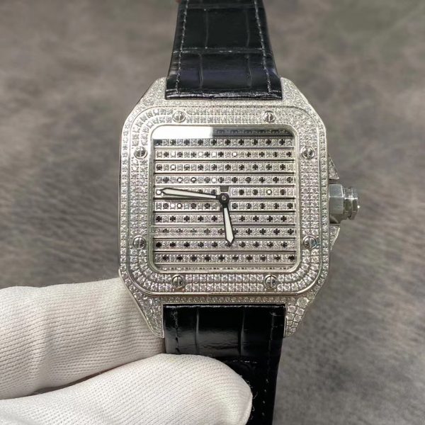 Đồng Hồ Cartier Rep 1-1 Santos Full Diamond