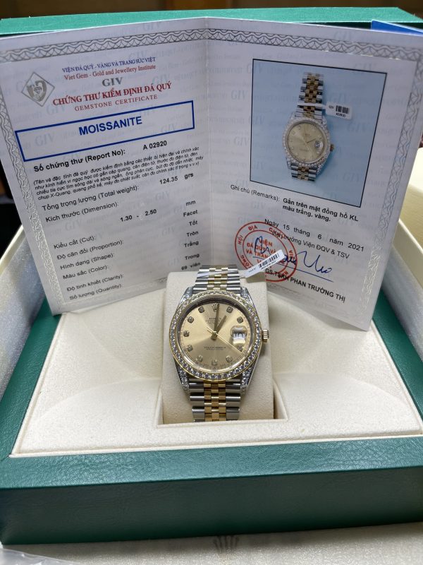 Đồng Hồ Rolex Datejust 126333 Độ Kim Cương Moissanite