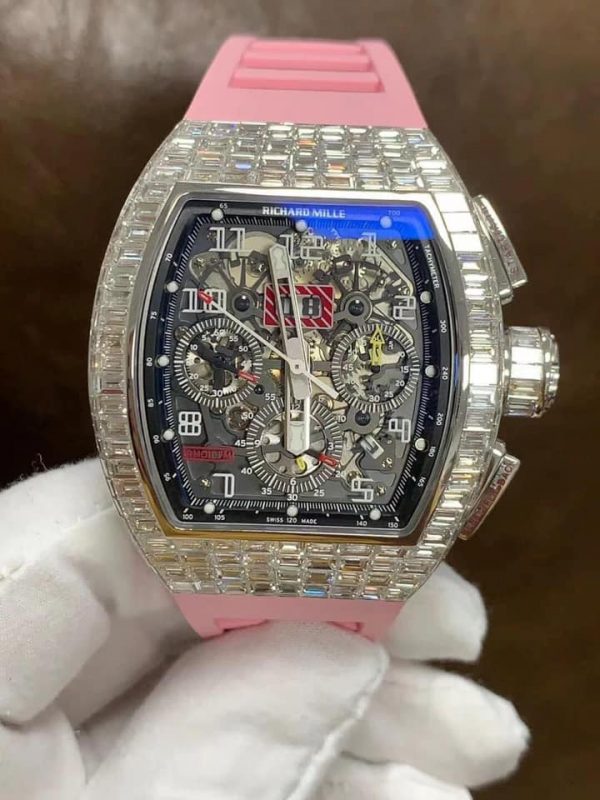 Richard Mille Chế Tác Vàng Khối 18k Full Kim Cương Baguette