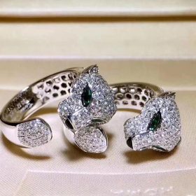 Nhẫn Cartie Đầu Báo Đính Kim Vàng 18K