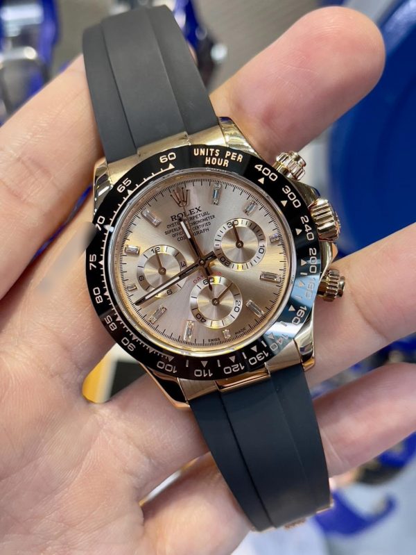 Rolex Cosmograph Daytona 116515LN Mặt Số Sundust Nạm Kim Cương Baguette Vàng Hồng 18k