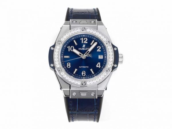 Đồng Hồ Hublot Big Bang Fake 1:1 One Click Steel Blue Diamonds 39mm