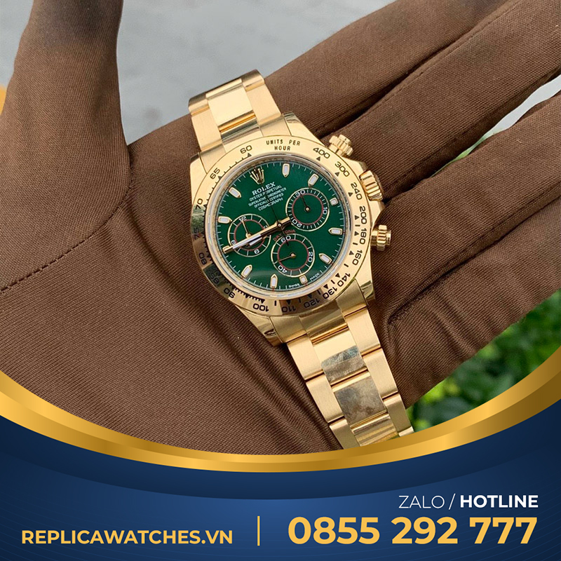 Rolex cosmograph daytona 116508-0013 yellow gold green dial loki