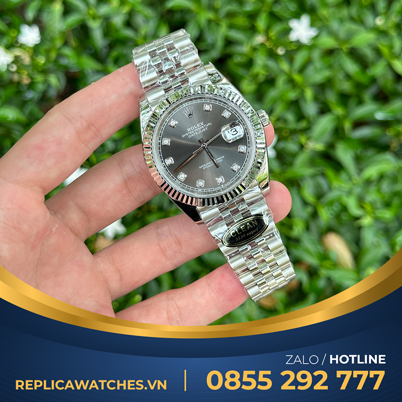 Rolex datejust fake 41mm gray dial clean