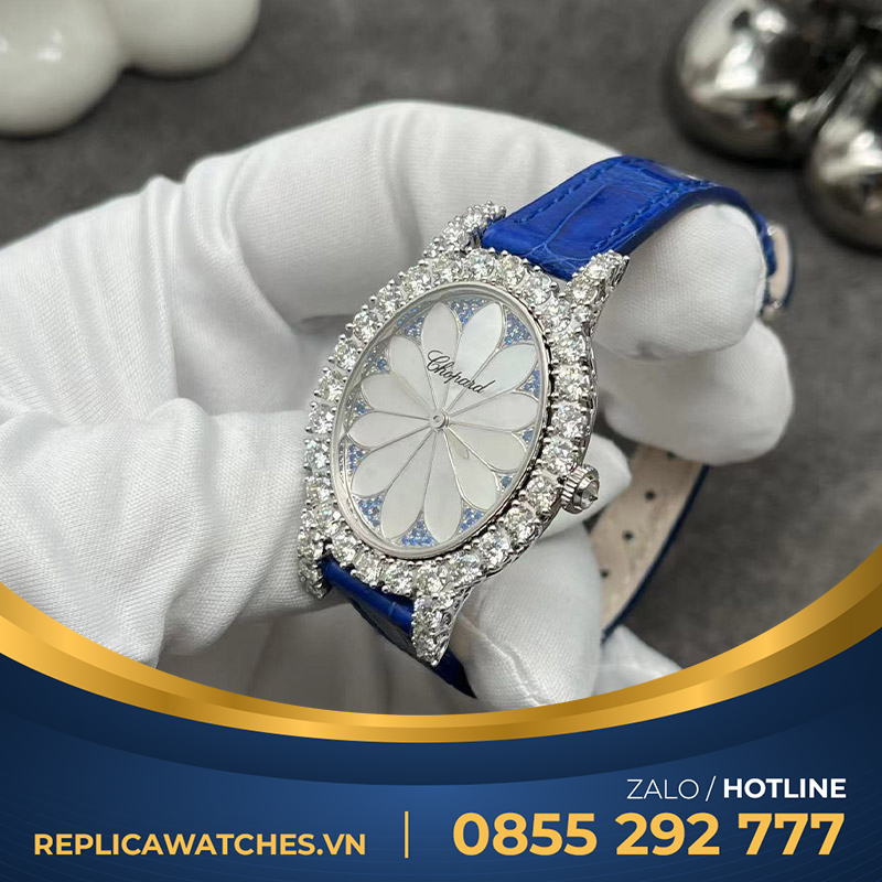 Đồng hồ nữ Chopard chế tác vàng khối kim cương thiên nhiên size 29mm quazt